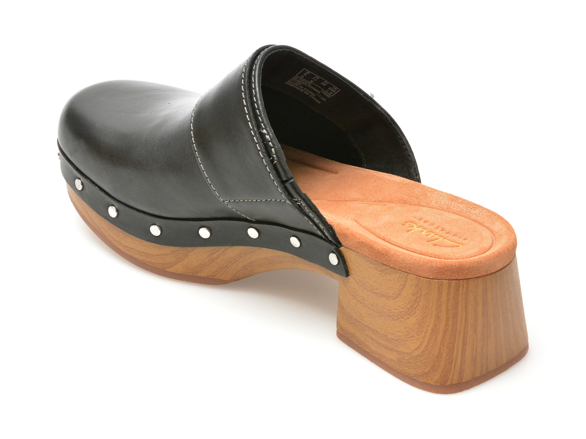 Saboti casual CLARKS negri, SIVANNE SUN, din piele naturala - imagine 5