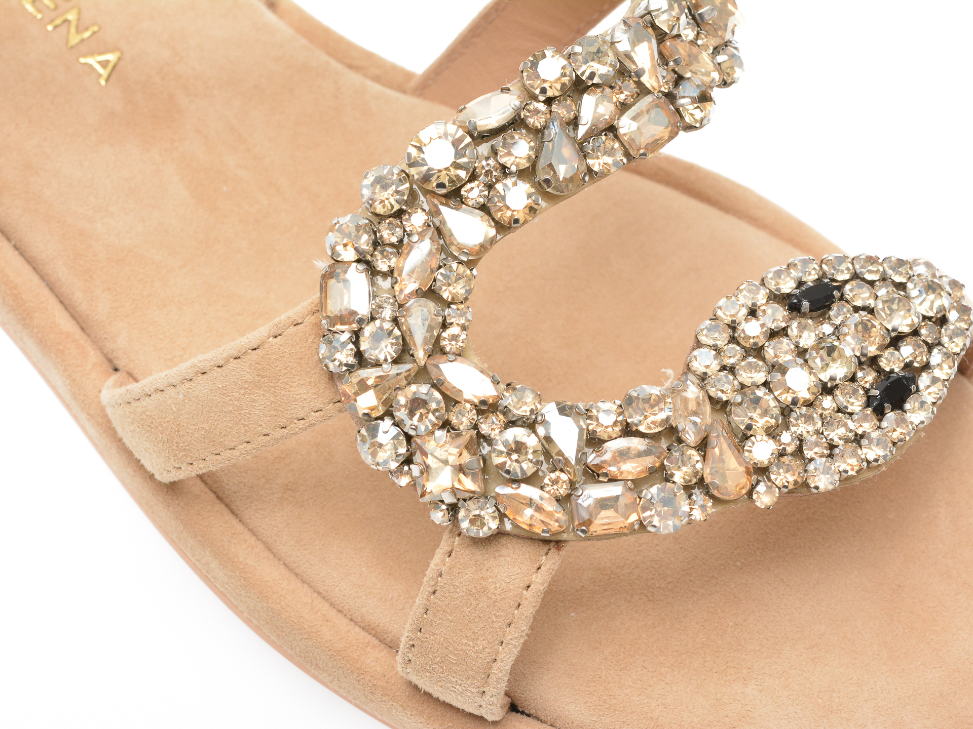 Sandale casual ALMA EN PENA bej, 820, din piele intoarsa - imagine 2