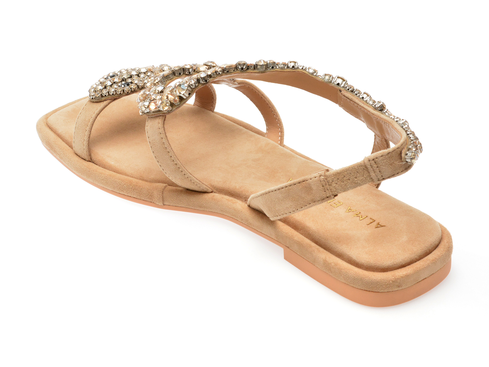 Sandale casual ALMA EN PENA bej, 820, din piele intoarsa - imagine 5