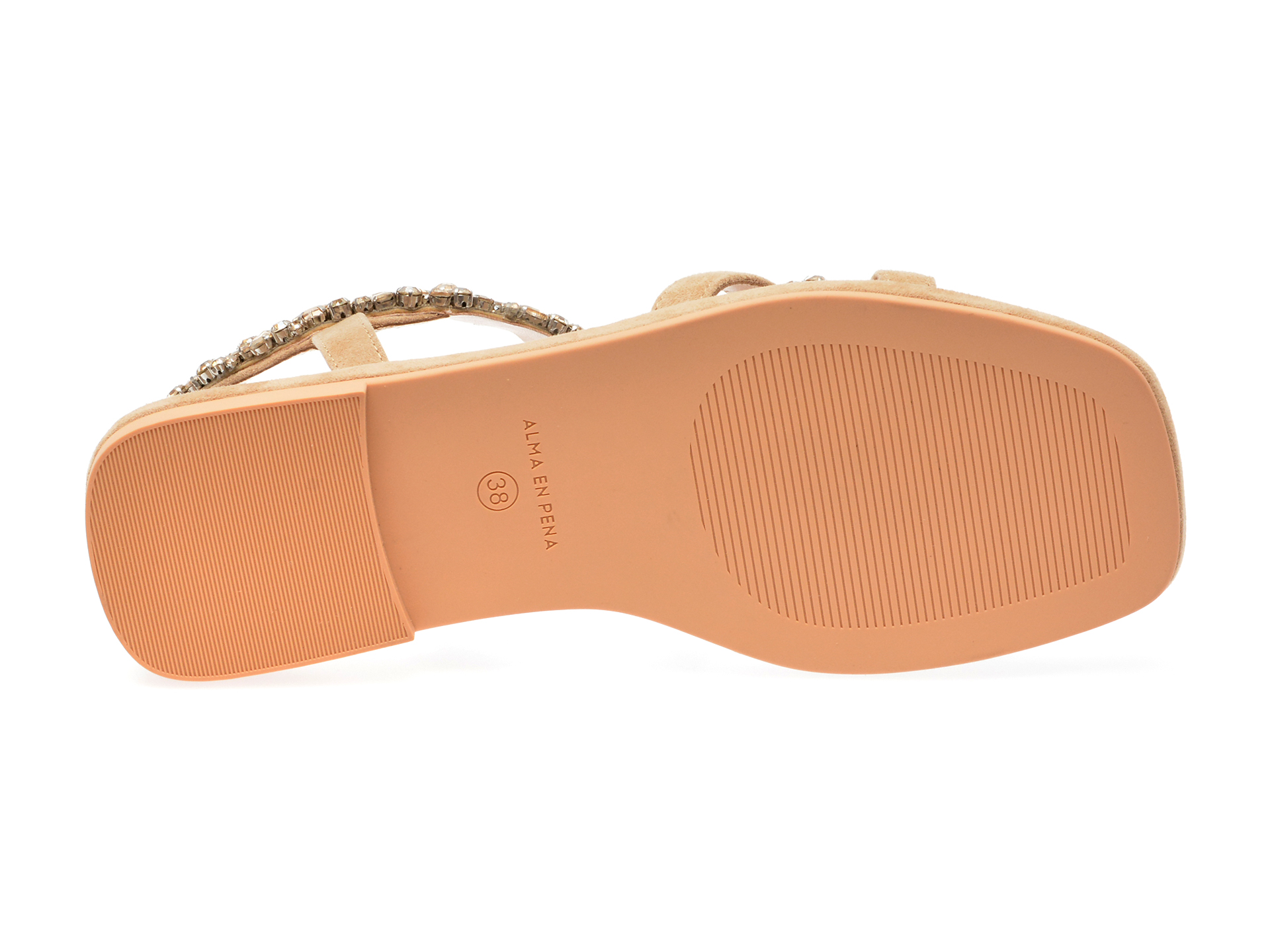 Sandale casual ALMA EN PENA bej, 820, din piele intoarsa - imagine 7