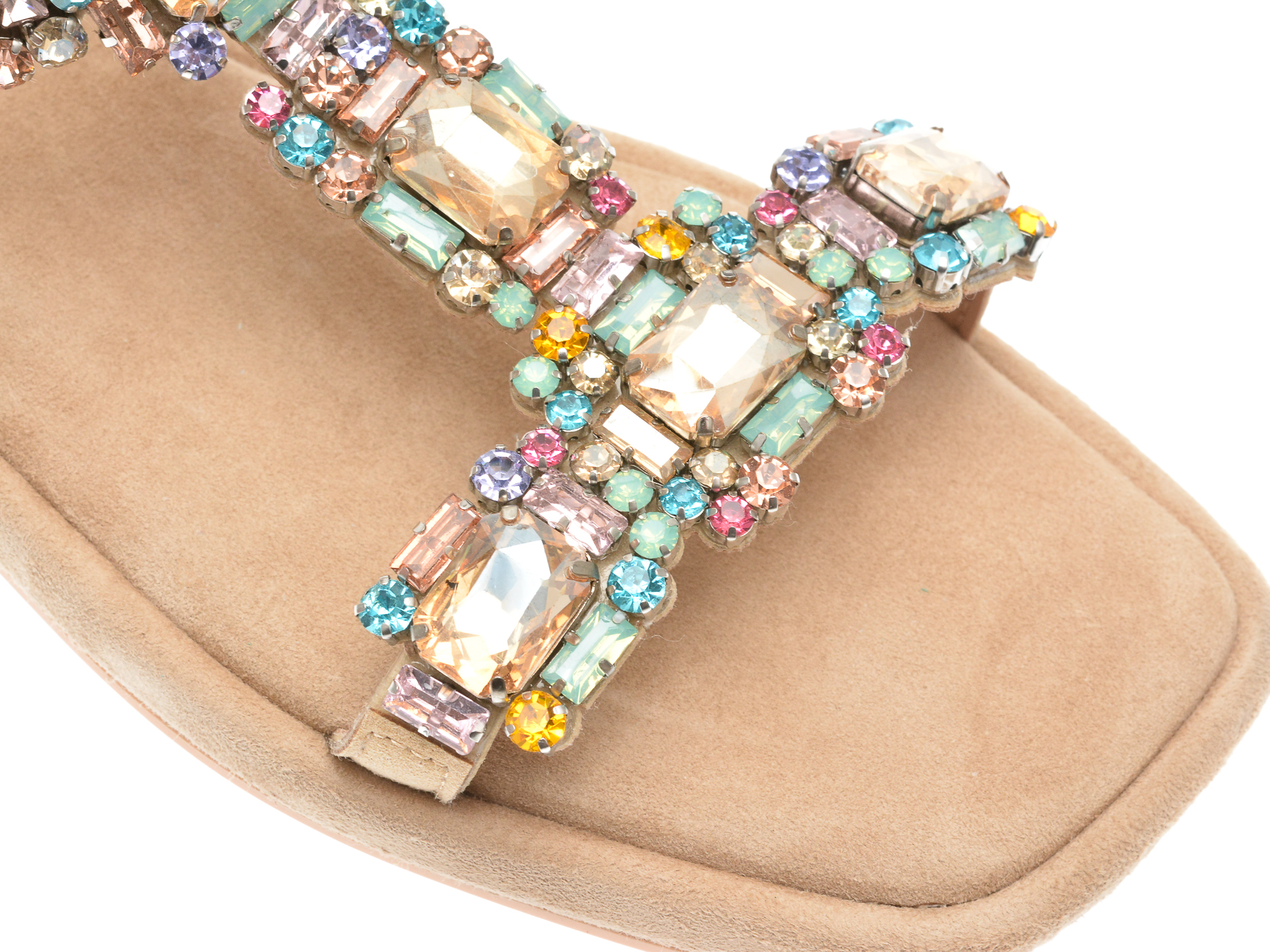 Sandale casual ALMA EN PENA bej, 823, din piele intoarsa - imagine 2
