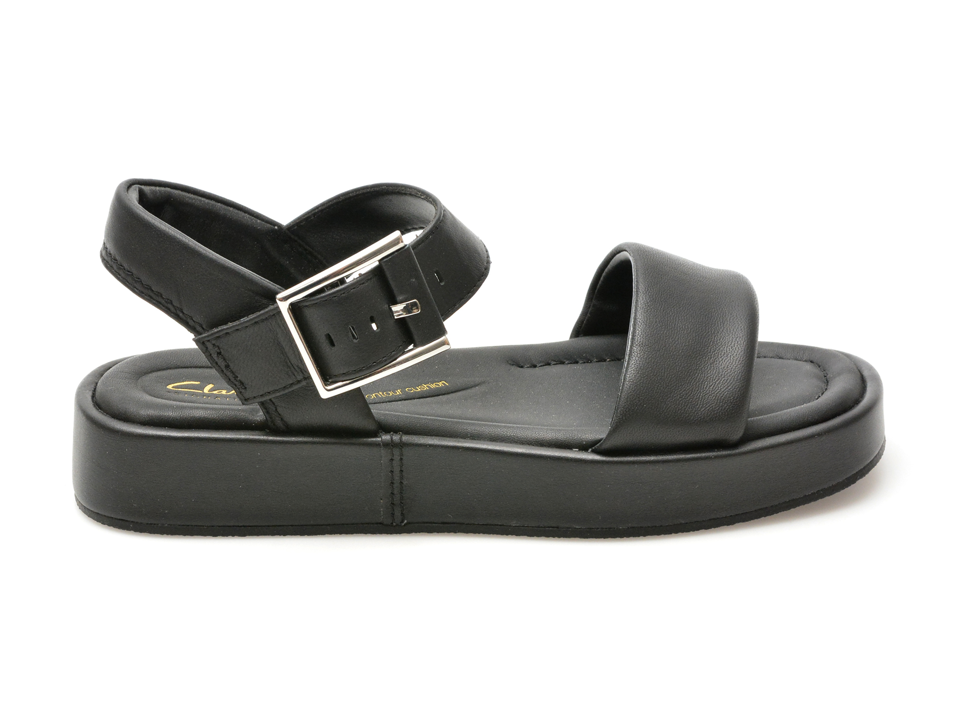Sandale casual CLARKS negre, ALDA STRAP, din piele naturala