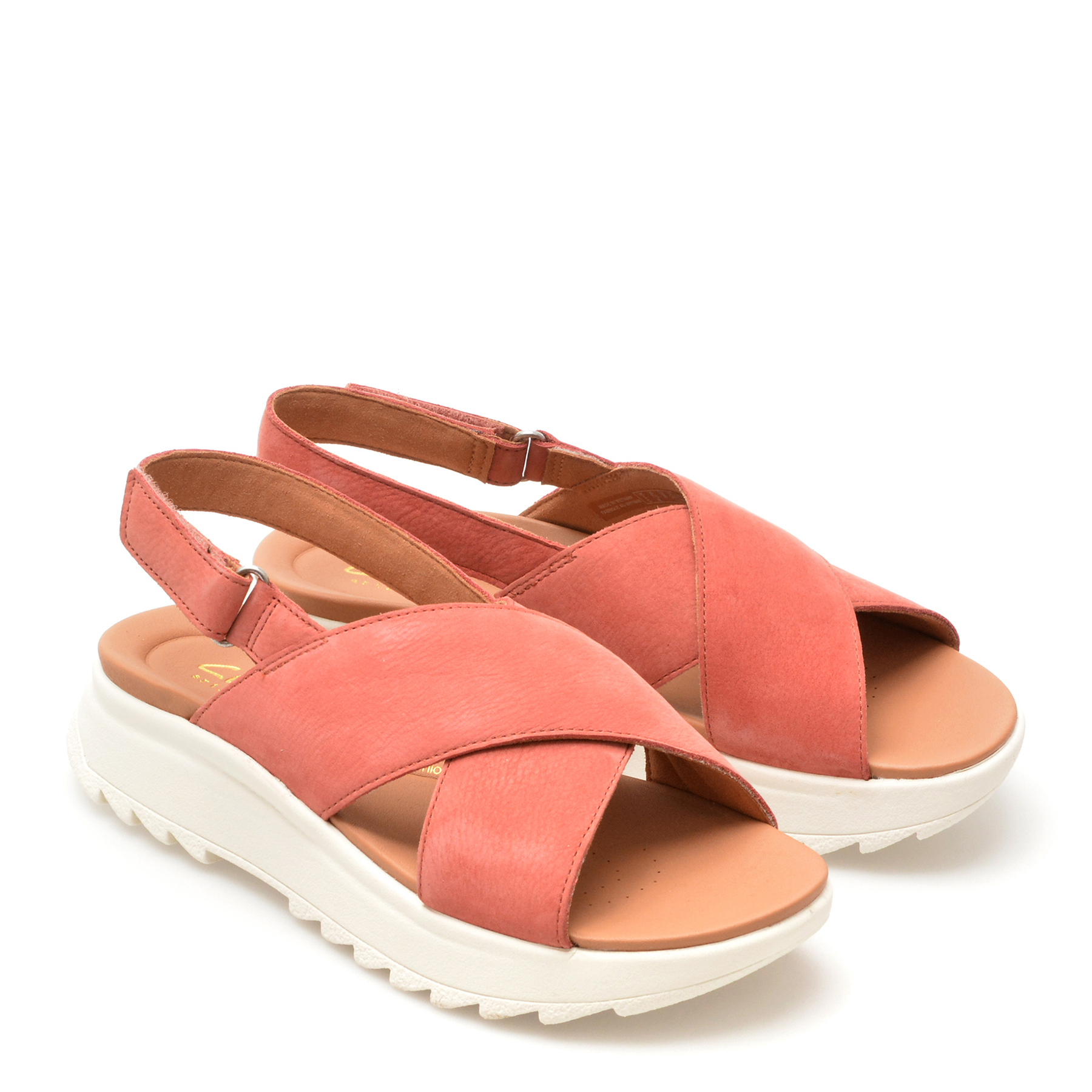 Sandale casual CLARKS visinii, DASH LITE WISH, din nabuc - imagine 4