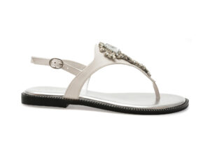 Sandale casual EPICA albe, W343, din piele naturala