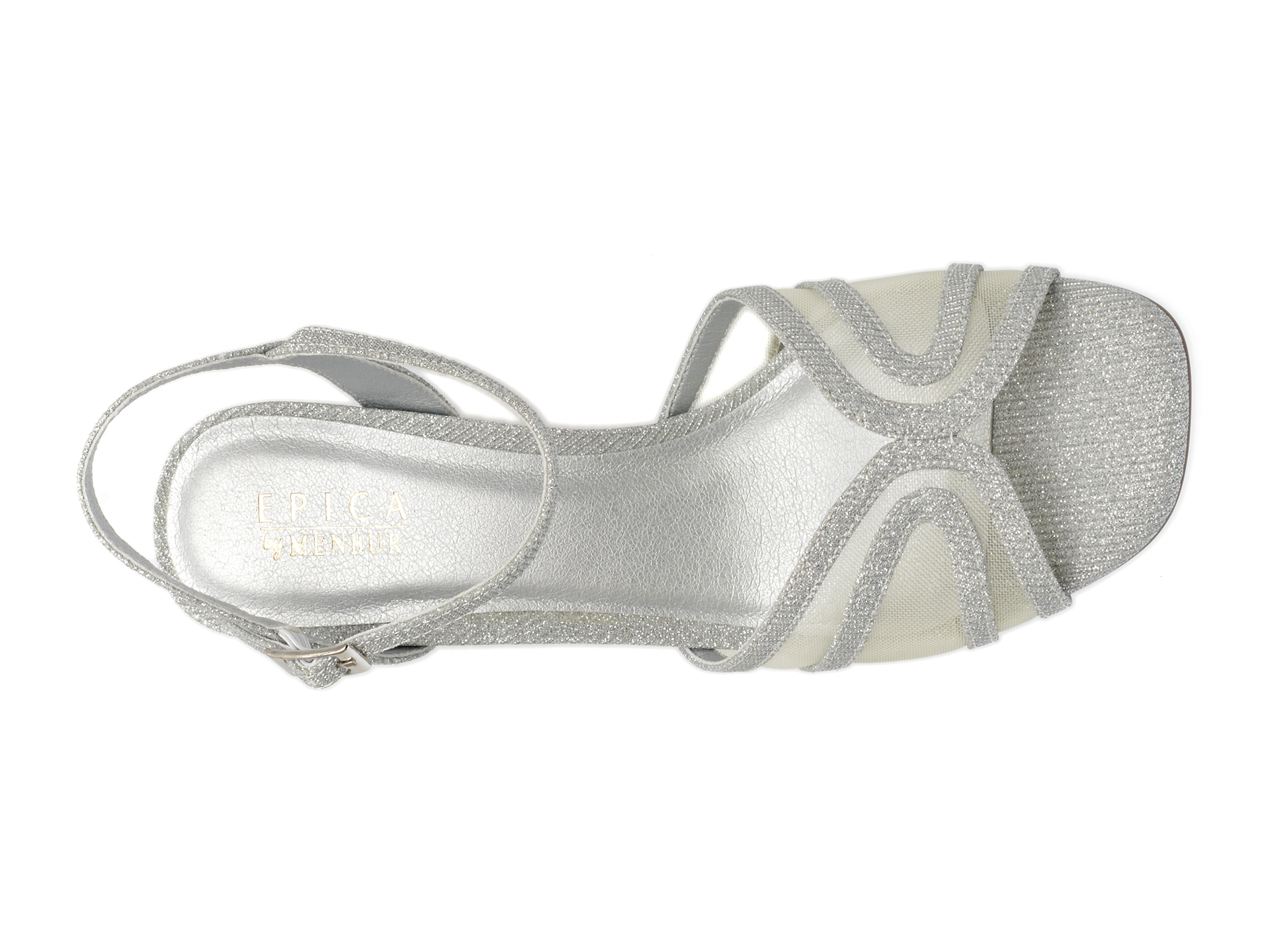 Sandale casual EPICA BY MENBUR argintii, 25606, din piele ecologica - imagine 6