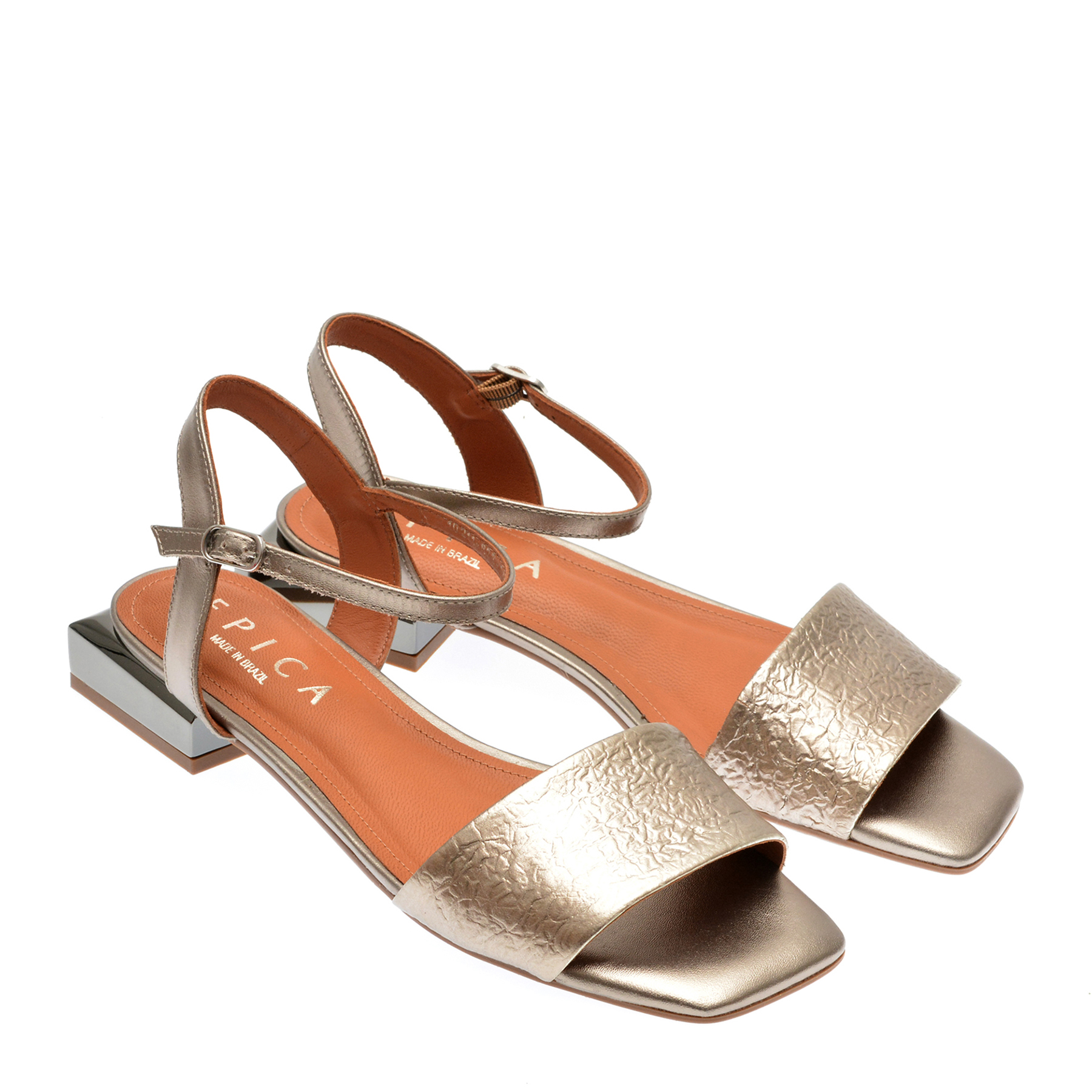 Sandale casual EPICA MADE IN BRAZIL argintii, 1021740, din piele naturala - imagine 4