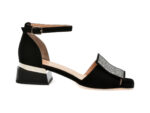 Sandale casual EPICA negre, 367948, din piele intoarsa