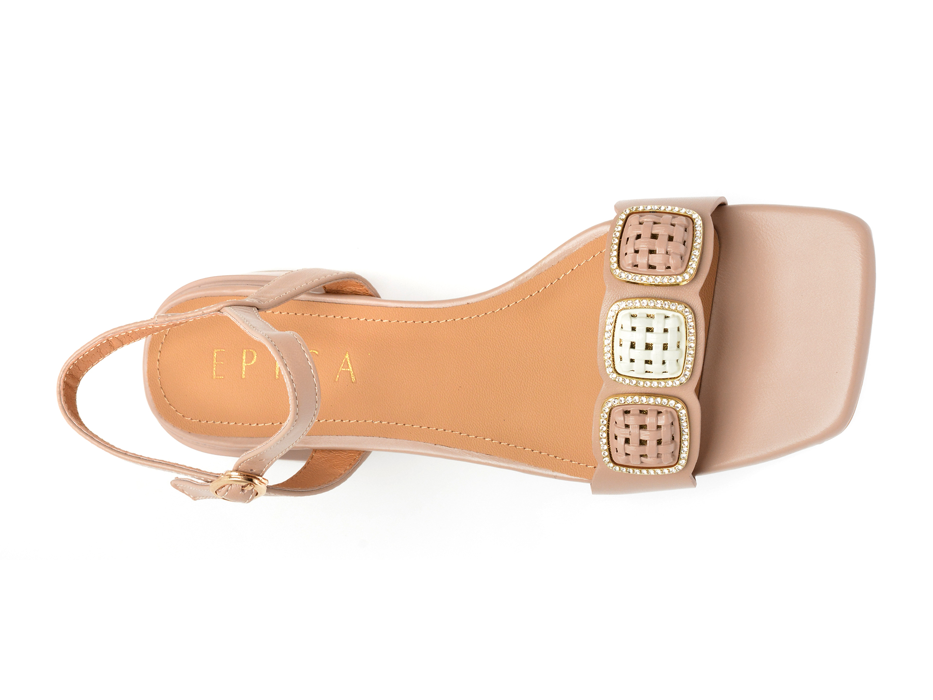 Sandale casual EPICA nude, 205560L, din piele naturala - imagine 6