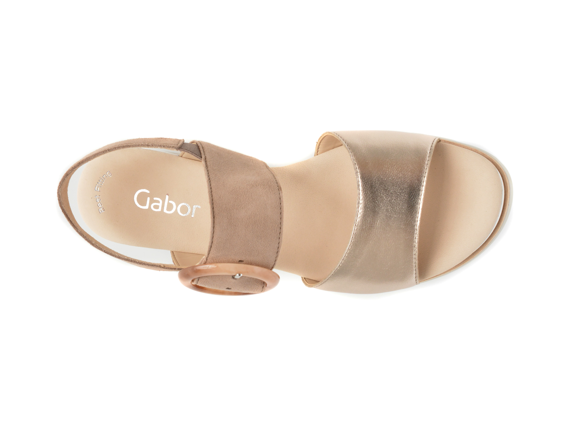 Sandale casual GABOR bej, 44645, din piele intoarsa - imagine 6