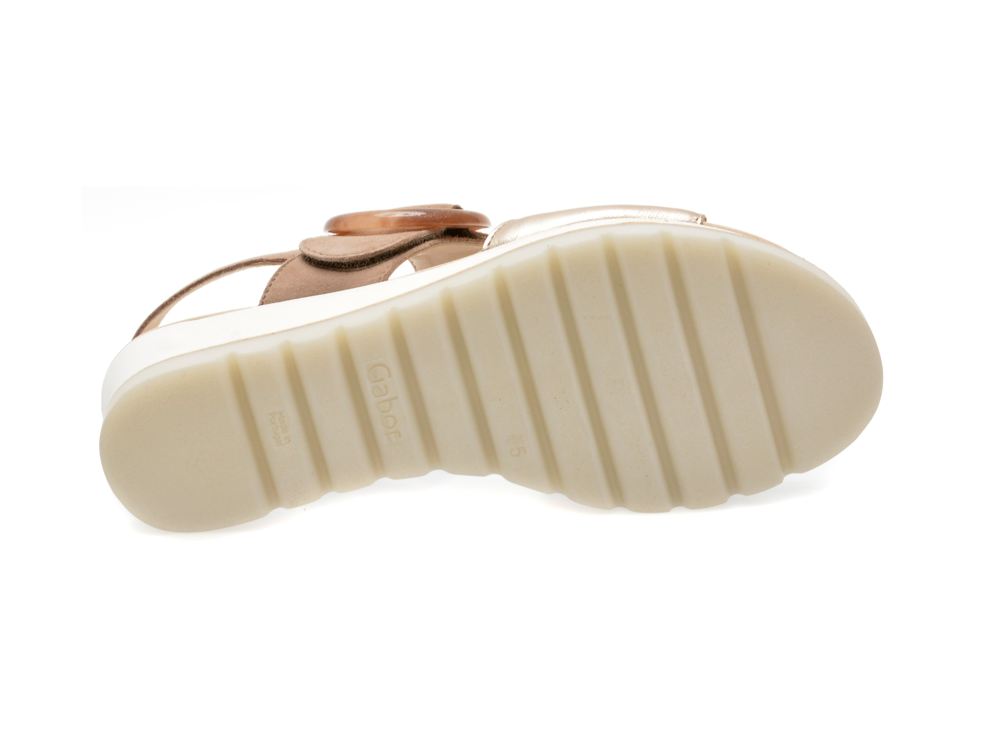 Sandale casual GABOR bej, 44645, din piele intoarsa - imagine 7