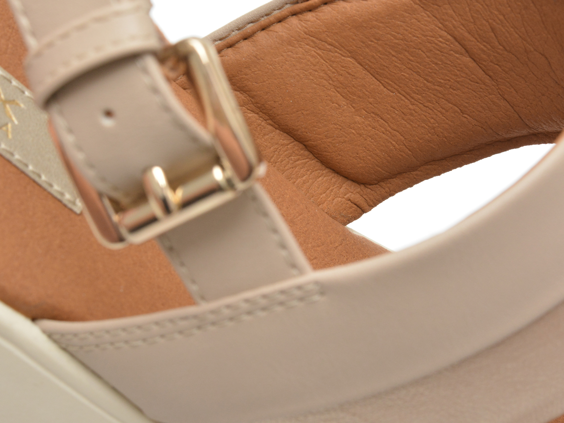 Sandale casual GEOX bej, D35NNA, din piele ecologica - imagine 3