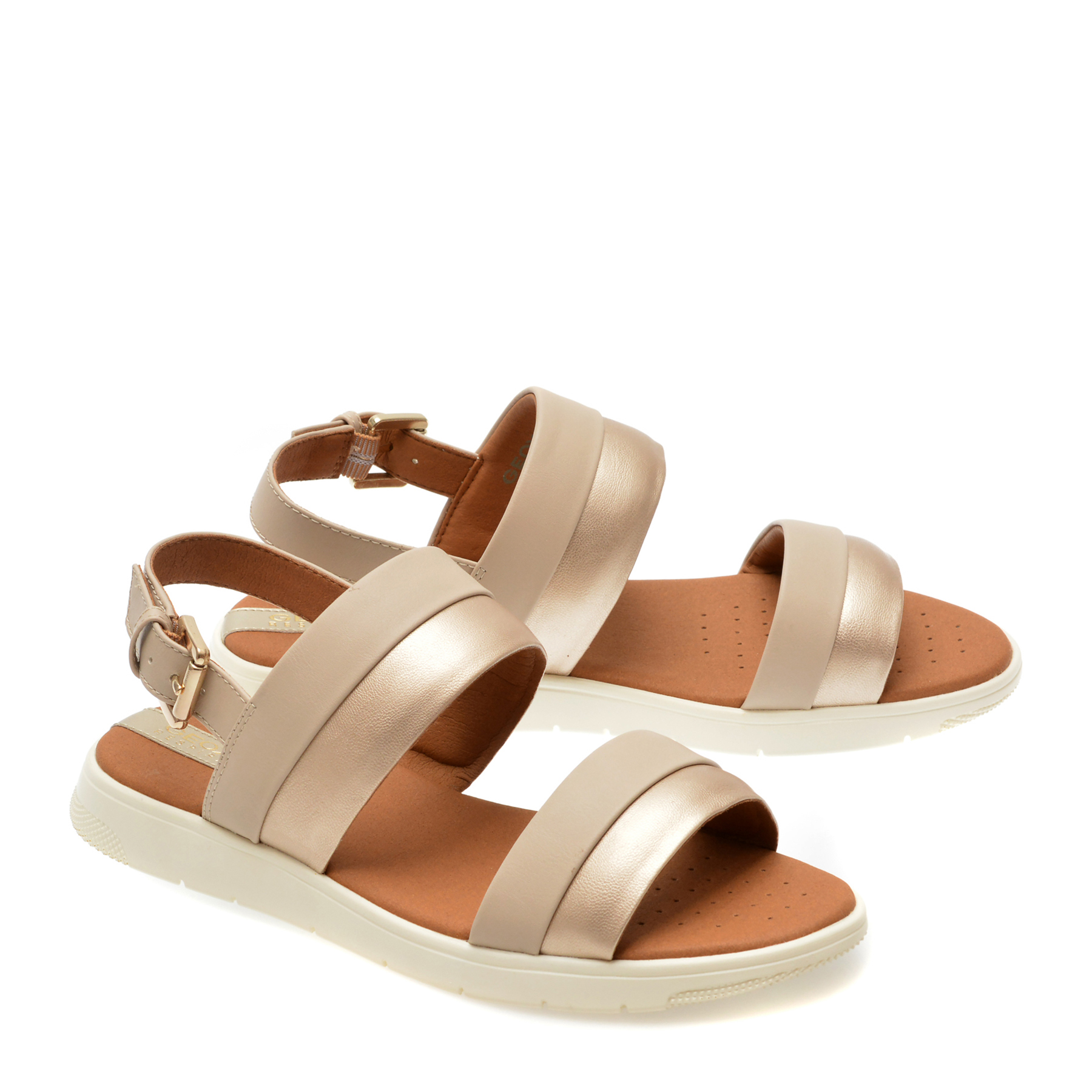 Sandale casual GEOX bej, D35NNA, din piele ecologica - imagine 4
