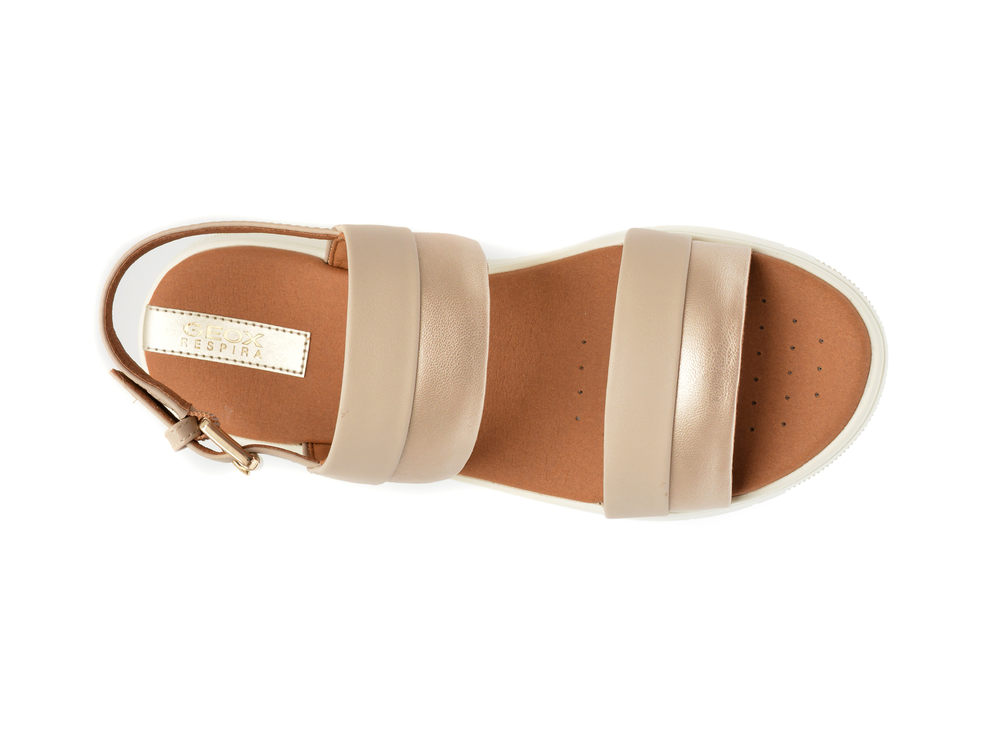 Sandale casual GEOX bej, D35NNA, din piele ecologica - imagine 6