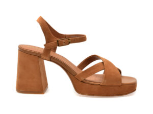 Sandale casual GEOX maro, D45RHB, din piele intoarsa