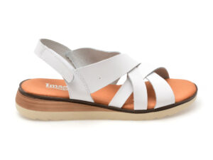 Sandale casual IMAGE albe, KITON, din piele naturala