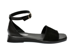 Sandale casual IMAGE negre, 139239, din piele intoarsa