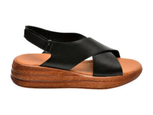 Sandale casual IMAGE negre, 4904, din piele naturala