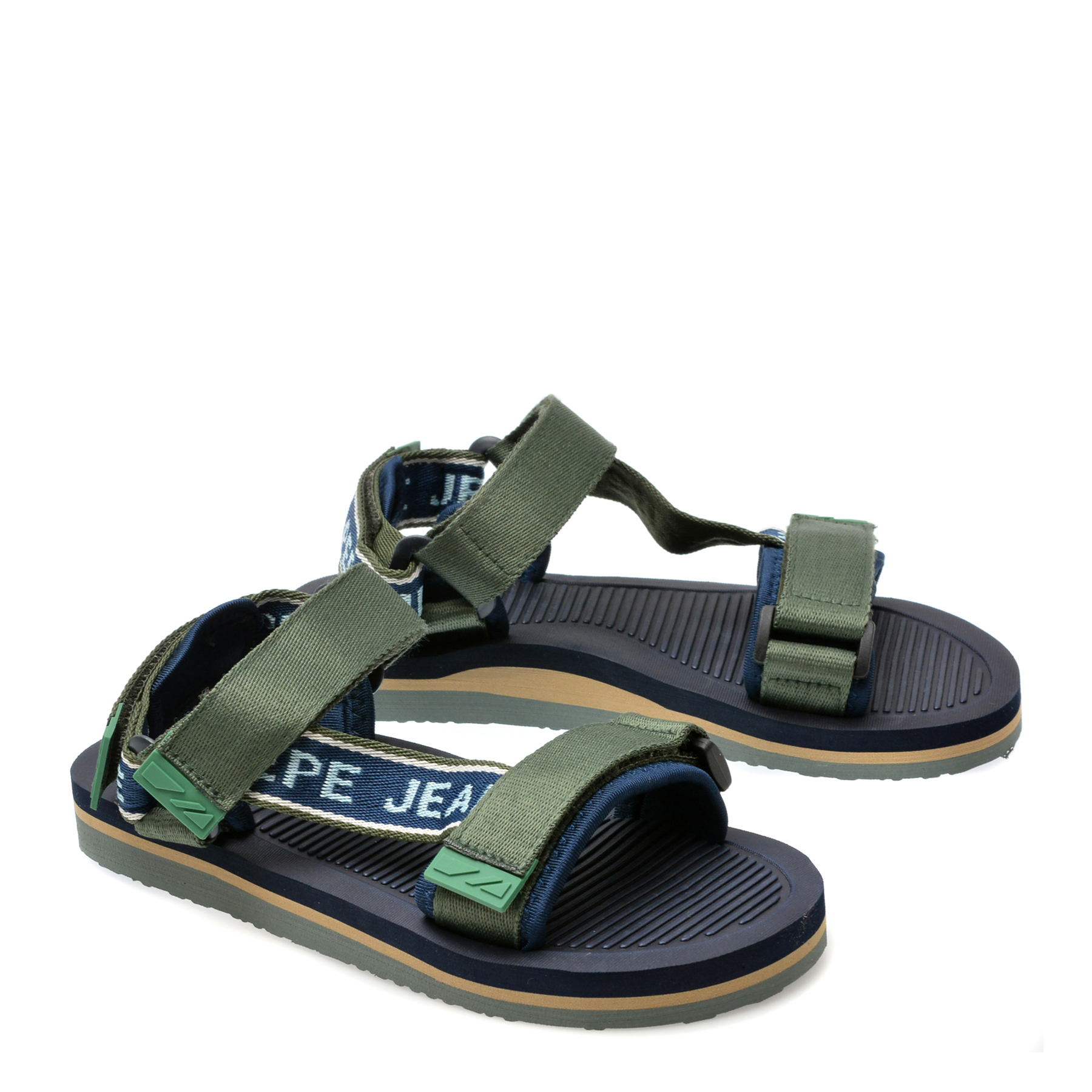 Sandale casual PEPE JEANS kaki, BS70063, din material textil - imagine 4