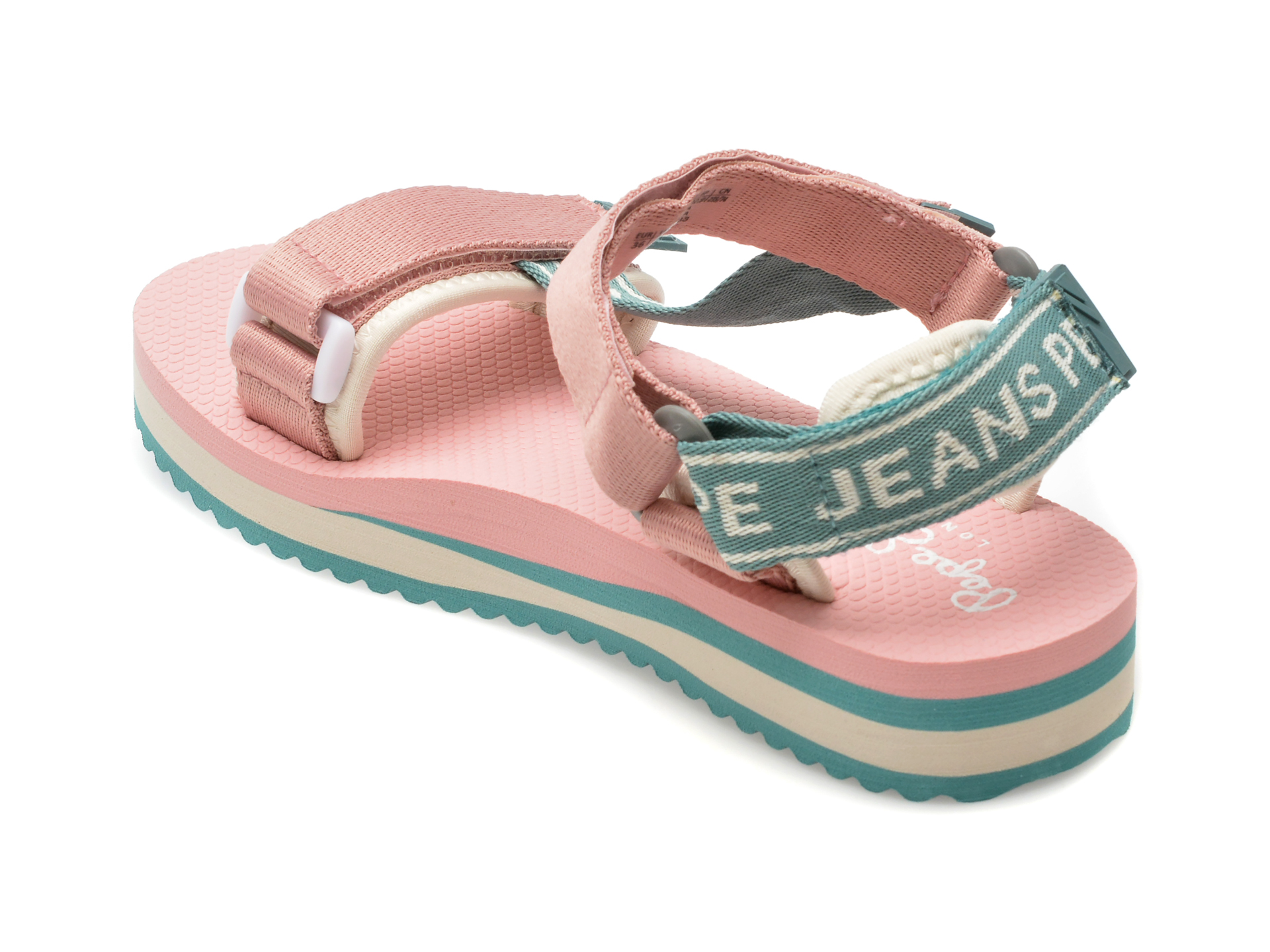 Sandale casual PEPE JEANS roz, GS70060, din material textil - imagine 5