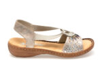 Sandale casual RIEKER argintii, 60880, din piele ecologica