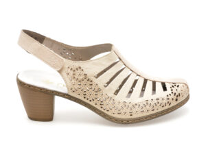 Sandale casual RIEKER bej, 409591, din piele naturala