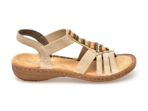 Sandale casual RIEKER bej, 60851, din piele ecologica