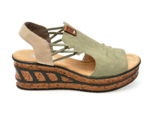 Sandale casual RIEKER kaki, 68175, din piele ecologica