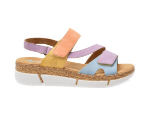 Sandale casual RIEKER multicolor, V2366, din piele ecologica
