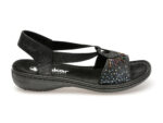 Sandale casual RIEKER negre, 60880, din piele ecologica
