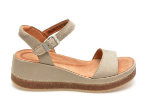 Sandale CLARKS gri, KASSANDA LILY, din nabuc