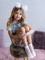 Set 2 perechi sosete fete lycra cu model buline Knittex Kora 20 den