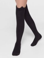 Sosete lungi fete bumbac negre Conte Elegant Overknees