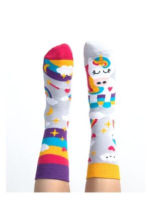 Sosete copii bumbac colorate cu unicorn Nanushki Happy Unicorn Kids