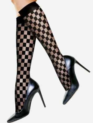 Sosete lycra negre in carouri Lores Scacchi 20 den