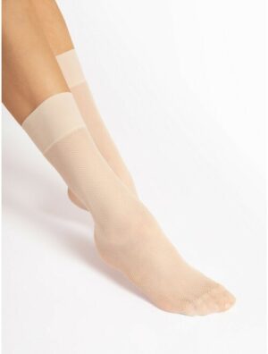 Sosete microfibra ecru cu model mesh Fiore Foxtrot 20 den
