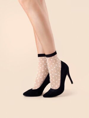 Sosete lycra linen cu buline roz Fiore Bubble Gum 20 den