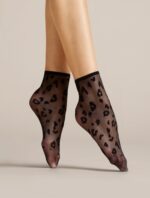Sosete lycra negre cu animal print Fiore Doria 8 den