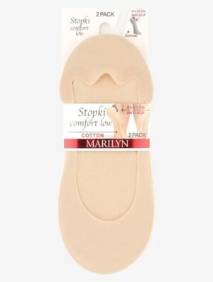 Set 2 perechi talpici microfibra cu silicon si talpa din bumbac Marilyn Low Comfort