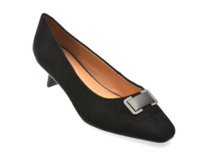 Pantofi eleganti EPICA negri, A363, din piele intoarsa