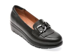 Mocasini IMAGE negri, 5766703, din piele naturala