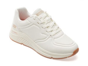 Pantofi sport SKECHERS albi, ARCH COMFORT B SWEET, din piele ecologica