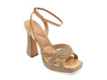 Sandale elegante ALDO aurii, GLIMMA 715, din piele ecologica