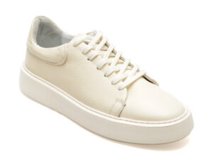 Pantofi OTTER albi, LSAV, din piele naturala