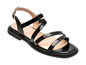 Sandale EPICA negre, 5572400, din piele naturala lacuita