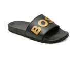 Papuci BOSS negri, 8241, din pvc