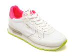 Pantofi sport PEPE JEANS albi, BRIT NEON, din material textil