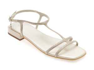 Sandale LAURA BIAGIOTTI albe, 8490, din material textil