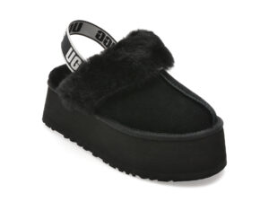 Saboti UGG negri, SLIPPER EVOLUTION, din piele intoarsa