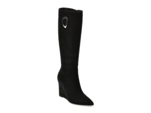 Cizme elegante EPICA negre, E223, din piele intoarsa