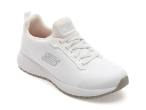 Pantofi sport SKECHERS albi, SQUAD SR, din material textil